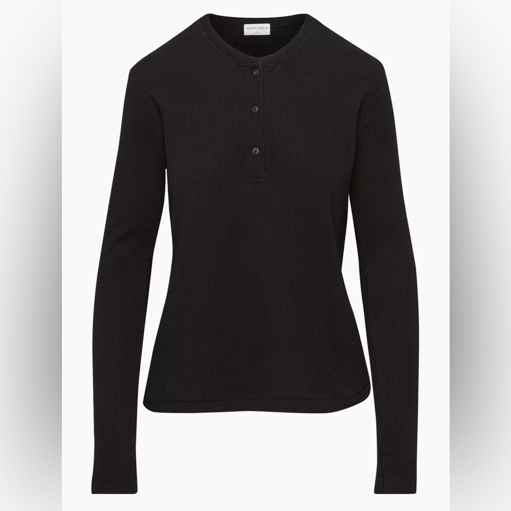 Aritzia Denim Forum The Gia Henley Thermal Long sleeve Small